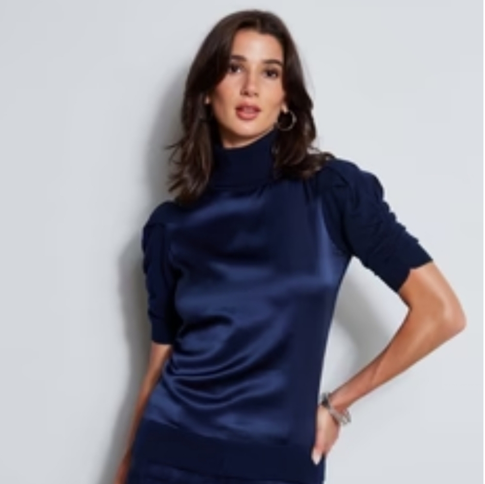 Elie Tahari Puff Sleeve Sweater